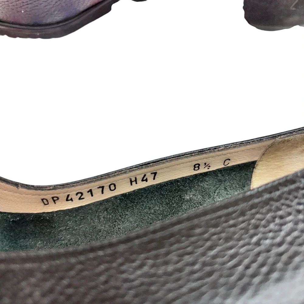 Salvatore Ferragamo Black Leather Wedge 8.5C
